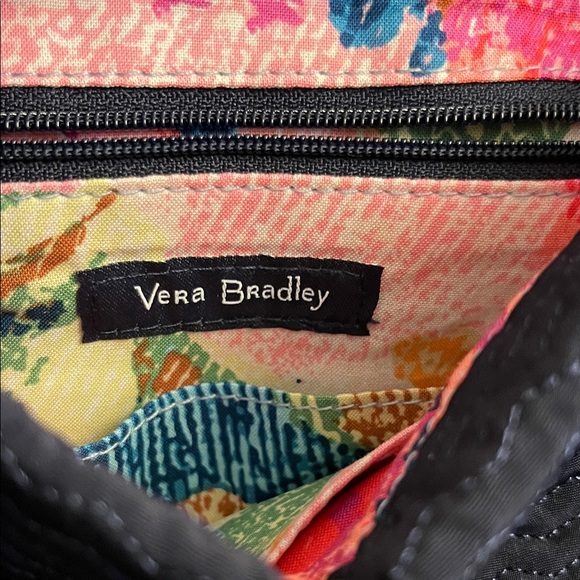 Vera Bradley Carson RFID Mini Crossbody Navy and Pink Floral Women's Bag - Picture 9 of 9